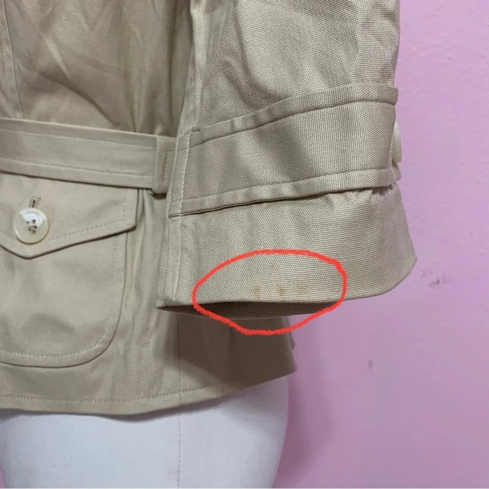 VTG Y2K Banana Republic Light Tan Belted Blazer 2P - Picture 4 of 13